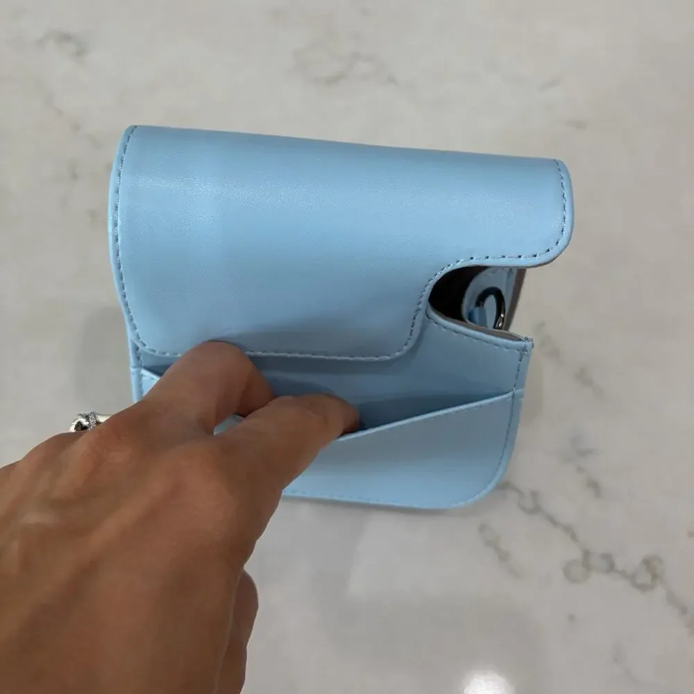 Instax Mini Camera Case with shoulder strap Baby Blue x Fujifilm model, New